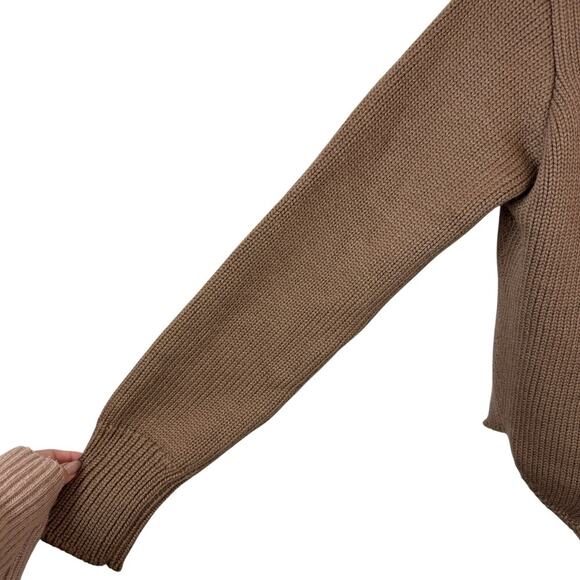 MONSE Upside Down Oversized Cutout Merino Wool Turtleneck Sweater Italy Taupe XS - Picture 4 of 8